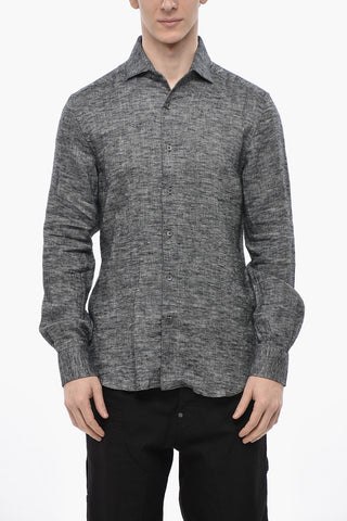 ID Melange Linen Shirt With French Collar