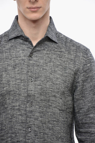 ID Melange Linen Shirt With French Collar