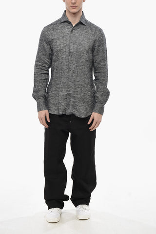 ID Melange Linen Shirt With French Collar