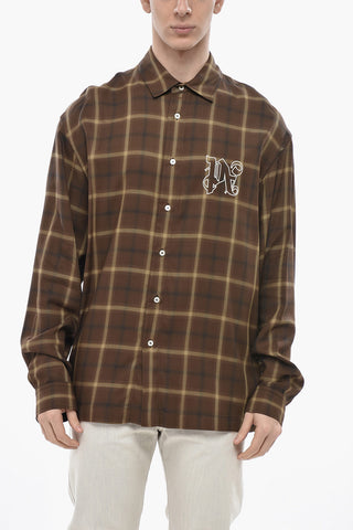Camicia Plaid Check con Logo Ricamato