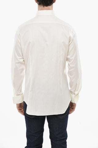 Baumwoll-Popeline-Hemd mit französischem Kragen