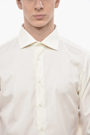 Baumwoll-Popeline-Hemd mit französischem Kragen