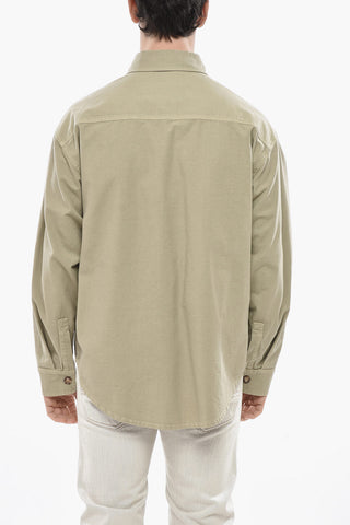 Overshirt in Denim con Logo Stampato e Taschino