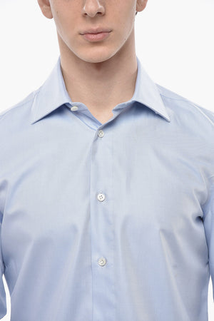 Baumwoll-Popelin-Hemd mit französischem Kragen