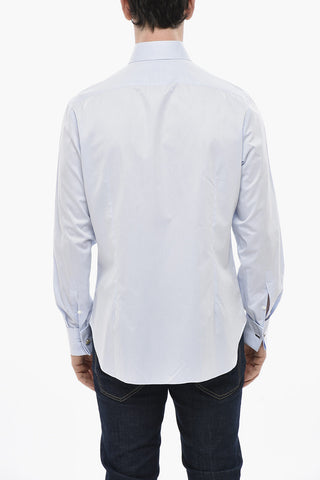 Cotton Poplin Shirt with French Collar and Cufflinks
