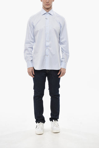 Cotton Poplin Shirt with French Collar and Cufflinks