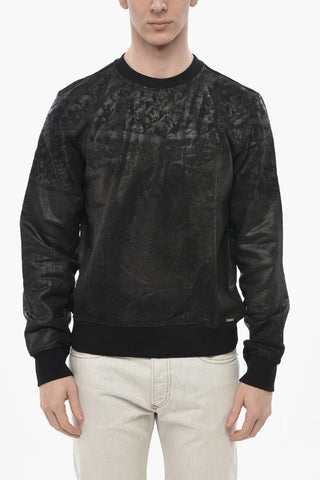 면 글리터 크루넥 맨투맨 S-GINN-MYL