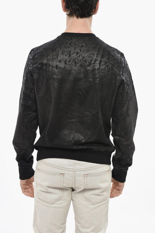 Glittered Cotton Crewneck Sweatshirt S-GINN-MYL