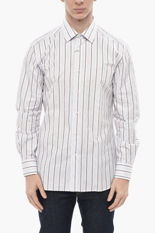 Striped Cotton Poplin Shirt with French Collar