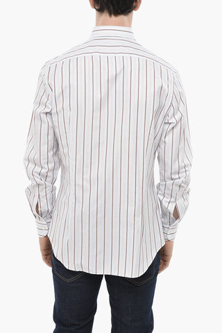 Striped Cotton Poplin Shirt with French Collar