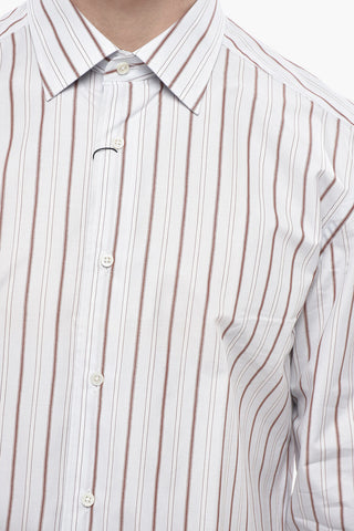Striped Cotton Poplin Shirt with French Collar
