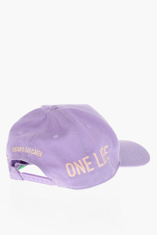 ONE LIFE ONE PLANET 유기농 면 베이스볼캡 로고 프린트