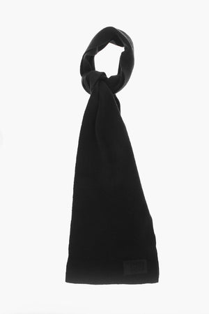 Wool Scarf with Logo Patch