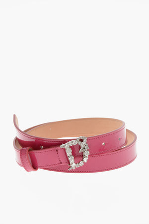 Leather Belt With Monogram Buckle 30mm
