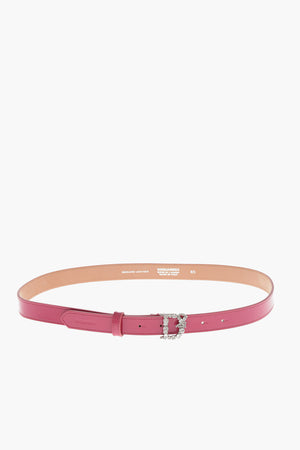 Leather Belt With Monogram Buckle 30mm
