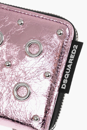 Geldbörse aus Leder mit Metallic-Effekt und Metall-Details