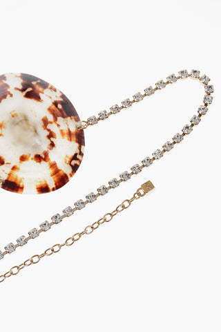 Bra-Body-Chain aus Metall mit Strass und Muscheln