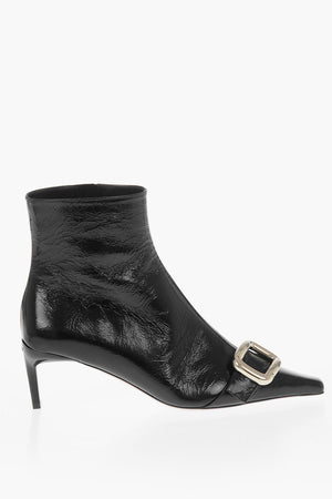 Lederstiefel mit Crackle-Effekt CHOC, Schnallen-Detail, Absatz 6,5 cm