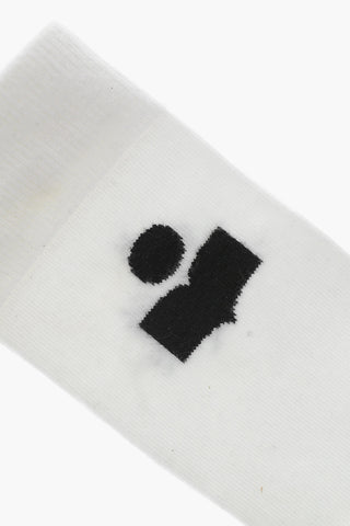 Solid-color Socks with Contrasting Logo