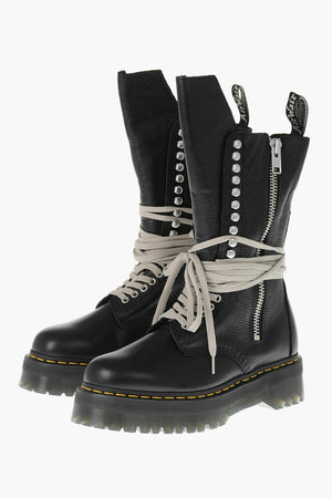 DR MARTENS Stiefel aus genarbtem Leder LUNAR mit 5 cm Sohle