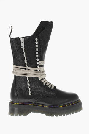 DR MARTENS Stiefel aus genarbtem Leder LUNAR mit 5 cm Sohle