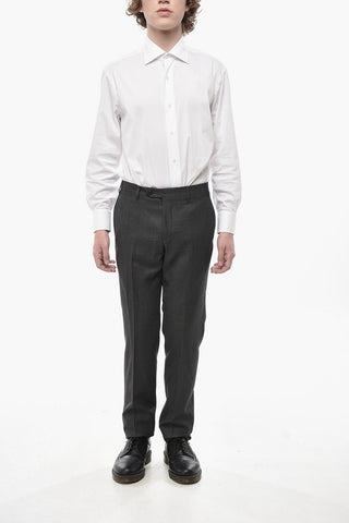 Virgin Wool Trousers ACADEMY with Hidden Closure