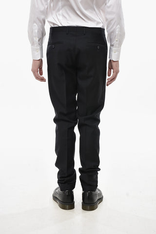 CC COLLECTION Virgin Wool Trousers with Turn-Up Hem