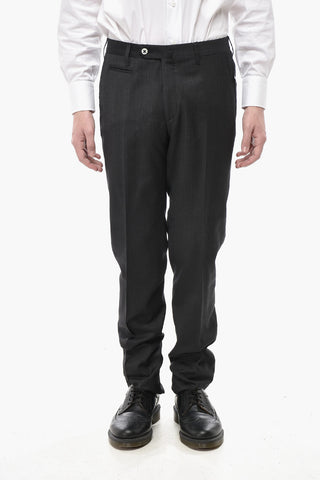 Textured Virgin Wool Trousers