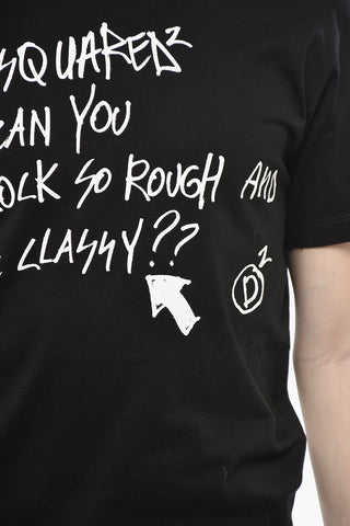 Rundhals-T-Shirt COOL FIT Unifarben Mit Kontrastdruck