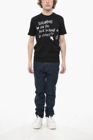 Rundhals-T-Shirt COOL FIT Unifarben Mit Kontrastdruck