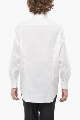 Camicia in Popeline di Cotone con Collo Francese