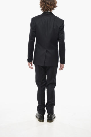 Dreiteiliger Anzug mit Satin-Schalkragen