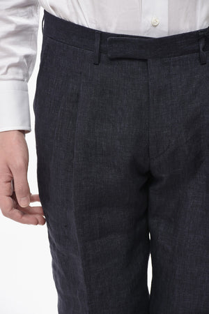 Linen Trousers with Front Pleats