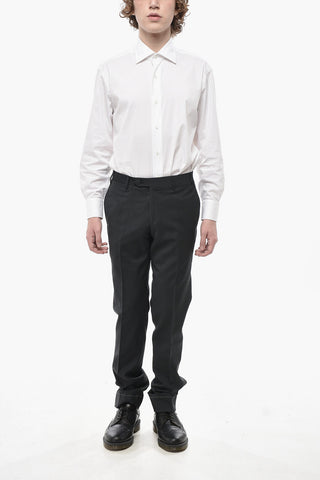 Pin-Check Virgin Wool Trousers ACADEMY