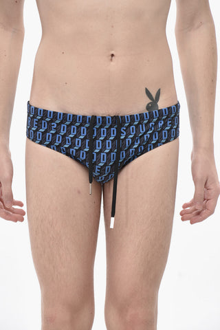 Costume da Bagno Slip in Tessuto Monogram