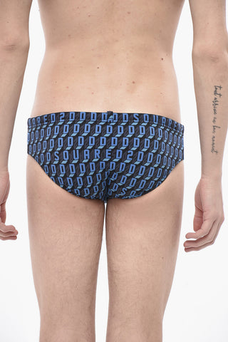 Costume da Bagno Slip in Tessuto Monogram