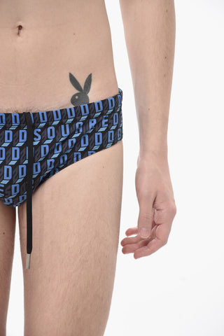 Costume da Bagno Slip in Tessuto Monogram