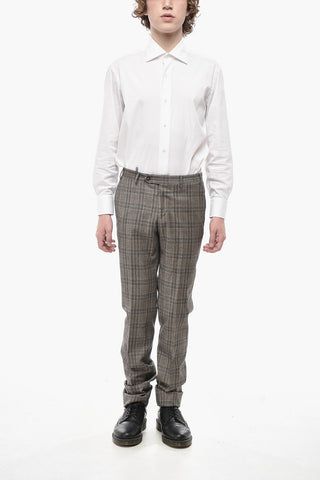 Checked Wool Trousers