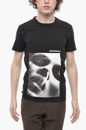 Baumwoll-T-Shirt mit Rundhalsausschnitt und Frontprint