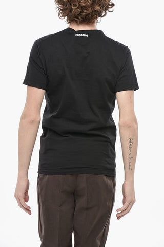 Baumwoll-T-Shirt mit Rundhalsausschnitt und Frontprint