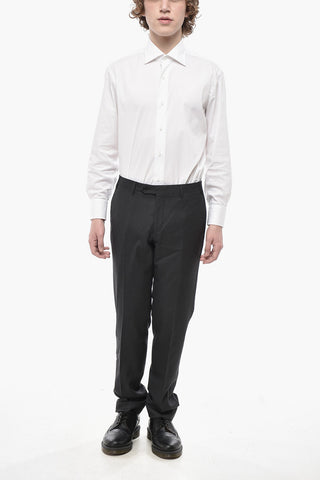 Virgin Wool Trousers ACADEMY with Hidden Closure