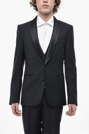 CODE 3-Piece Virgin Wool Suit with Shawl Lapel