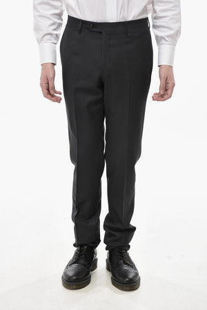 Virgin Wool Trousers with Scalloped Hem