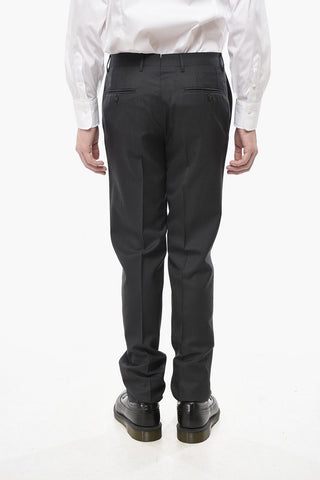 Virgin Wool Trousers with Scalloped Hem