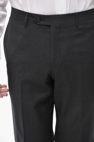 Virgin Wool Trousers with Scalloped Hem