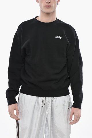 Cotton Fleece Crewneck Sweatshirt CROWN LOGO