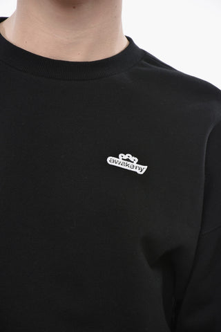 Cotton Fleece Crewneck Sweatshirt CROWN LOGO