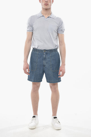 Denim Shorts FATIGUE with Elastic Waist