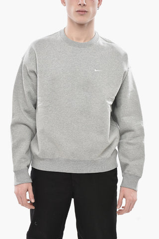 Rundhals-Sweatshirt aus Baumwollfleece mit Monogramm