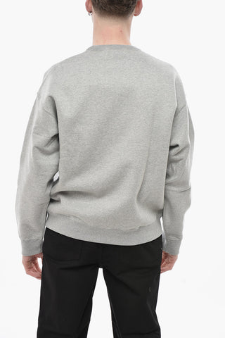 Rundhals-Sweatshirt aus Baumwollfleece mit Monogramm